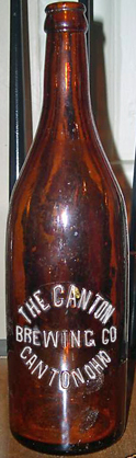 THE CANTON BREWING COMPANY EMBOSSED BEER BOTTLE
