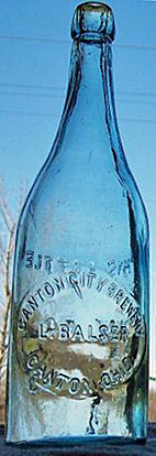 THE CANTON CITY BREWERY EMBOSSED BEER BOTTLE