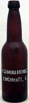 THE GERMANIA BREWING COMPANY EMBOSSED BEER BOTTLE