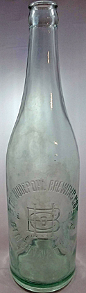 THE HUDEPOHL BREWING COMPANY EMBOSSED BEER BOTTLE