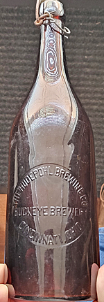 THE HUDEPOHL BREWING COMPANY EMBOSSED BEER BOTTLE