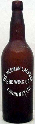 THE HERMAN LACKMAN BREWING COMPANY EMBOSSED BEER BOTTLE