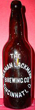 THE HERMAN LACKMANN BREWING COMPANY EMBOSSED BEER BOTTLE
