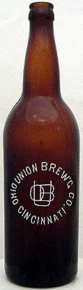 OHIO UNION BREWING COMPANY EMBOSSED BEER BOTTLE