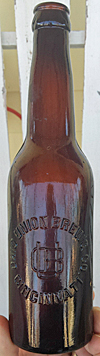 OHIO UNION BREWING COMPANY EMBOSSED BEER BOTTLE