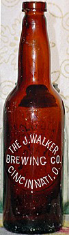 THE J. WALKER BREWING COMPANY EMBOSSED BEER BOTTLE