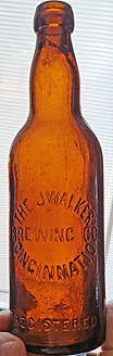 THE J. WALKER BREWING COMPANY EMBOSSED BEER BOTTLE