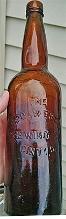 THE GEORGE WEBER BREWING COMPANY EMBOSSED BEER BOTTLE