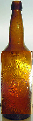 THE WINDISCH MUHLHAUSER BREWING COMPANY EMBOSSED BEER BOTTLE