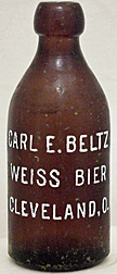 CARL E. BELTZ WEISS BIER EMBOSSED BEER BOTTLE