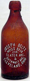 JOSEPH BELTZ WEISS BEER EMBOSSED BEER BOTTLE