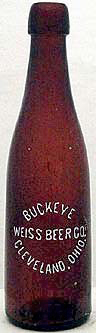 BUCKEYE WEISS BEER COMPANY EMBOSSED BEER BOTTLE