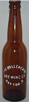 THE HOLLENCAMP BREWING COMPANY EMBOSSED BEER BOTTLE