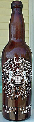 THE SCHWIND BREWING COMPANY EMBOSSED BEER BOTTLE