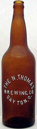 THE N. THOMAS BREWING COMPANY EMBOSSED BEER BOTTLE