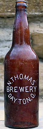 THE N. THOMAS BREWERY EMBOSSED BEER BOTTLE
