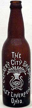 THE CROCKERY CITY BREWING COMPANY EMBOSSED BEER BOTTLE