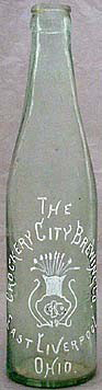 THE CROCKERY CITY BREWING COMPANY EMBOSSED BEER BOTTLE
