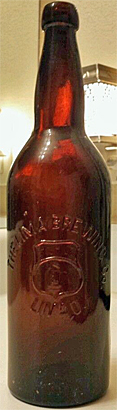 THE LIMA BREWING COMPANY EMBOSSED BEER BOTTLE