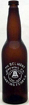 THE BELMONT BREWING COMPANY EMBOSSED BEER BOTTLE