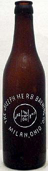 THE JOSEPH HERB BREWING COMPANY EMBOSSED BEER BOTTLE