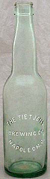 THE TIETJENS BREWING COMPANY EMBOSSED BEER BOTTLE