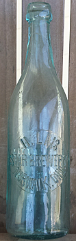 H. LAIS STAR BREWERY EMBOSSED BEER BOTTLE