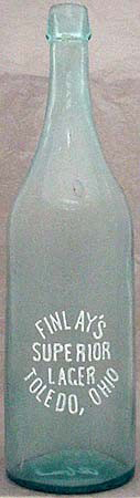 FINLAY'S SUPERIOR LAGER EMBOSSED BEER BOTTLE
