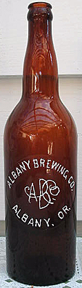 ALBANY BREWING COMPANY EMBOSSED BEER BOTTLE