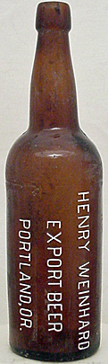 HENRY WEINHARD EXPORT BEER EMBOSSED BEER BOTTLE