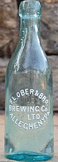 F. L OBER & BROTHER BREWING COMPANY LIMITED EMBOSSED BEER BOTTLE