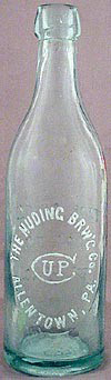 THE NUDING BREWING COMPANY EMBOSSED BEER BOTTLE