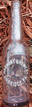 HARMONY BREWERY EMBOSSED BEER BOTTLE