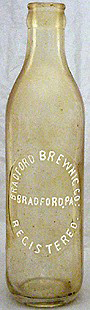BRADFORD BREWING COMPANY EMBOSSED BEER BOTTLE