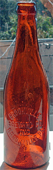 BROOKVILLE BREWING COMPANY INCORPORATED EMBOSSED BEER BOTTLE