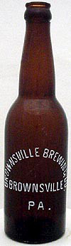 BROWNSVILLE BREWING COMPANY EMBOSSED BEER BOTTLE