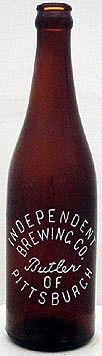 INDEPENDENT BREWING COMPANY EMBOSSED BEER BOTTLE