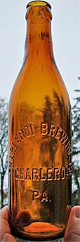 CHARLEROI BREWING COMPANY EMBOSSED BEER BOTTLE