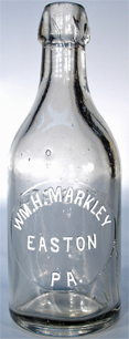 WILLIAM H. MARKLEY WEISS BEER EMBOSSED BEER BOTTLE