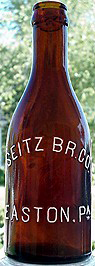 SEITZ BREWING COMPANY EMBOSSED BEER BOTTLE