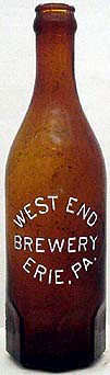 WEST END BREWING COMPANY BREWERY EMBOSSED BEER BOTTLE