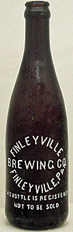 FINLEYVILLE BREWING COMPANY EMBOSSED BEER BOTTLE