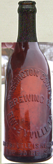 WASHINGTON COUNTY BREWING COMPANY EMBOSSED BEER BOTTLE