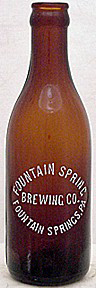FOUNTAIN SPRING BREWING COMPANY EMBOSSED BEER BOTTLE