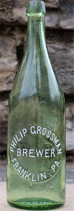 PHILIP GROSSMAN BREWER EMBOSSED BEER BOTTLE
