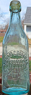 PHILLIP GROSSMAN FRANKLIN BREWERY EMBOSSED BEER BOTTLE