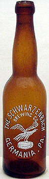SCHWARZENBACH BREWING COMPANY EMBOSSED BEER BOTTLE