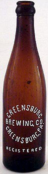 GREENSBURG BREWING COMPANY EMBOSSED BEER BOTTLE