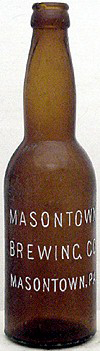 MASONTOWN BREWING COMPANY EMBOSSED BEER BOTTLE