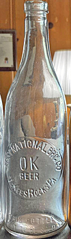 FIRST NATIONAL BREWING COMPANY EMBOSSED BEER BOTTLE